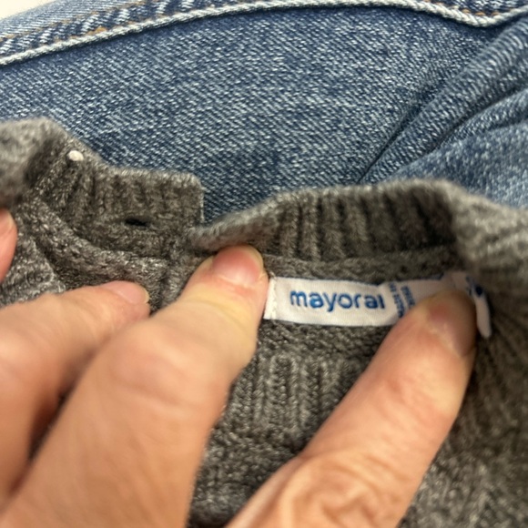 Mayoral Gray Knit Embroidered Floral Sweater Baby 9M - Picture 5 of 5